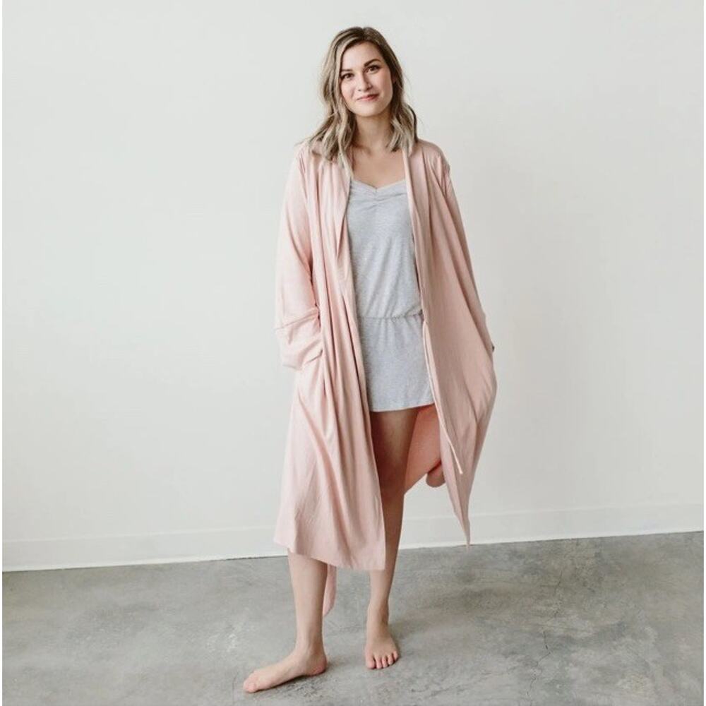 Goumi Mom Robe Size XL/XXL Viscose Bamboo Organic Cotton Oversized Blush‎ Rose - Picture 5 of 11